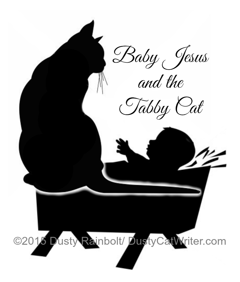Baby Jesus and the tabby cat art